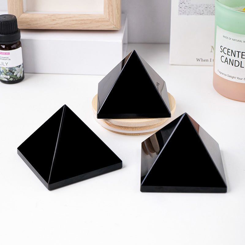 Black Obsidian Pyramid – Polished Black Stone 3.5–5cm product photo 1