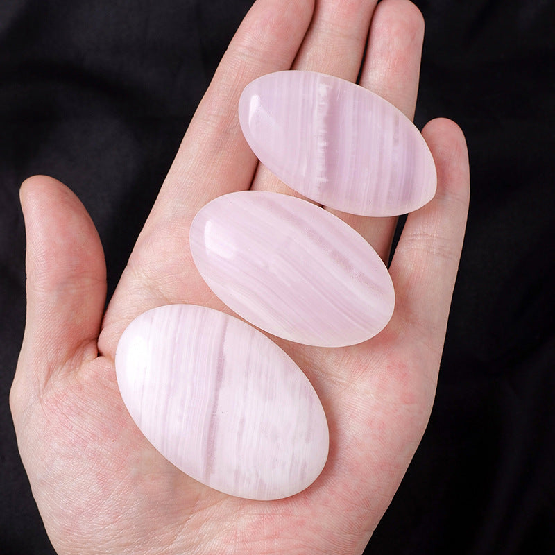Pink Calcite Palm Stone | Natural Polished Crystal 5cm