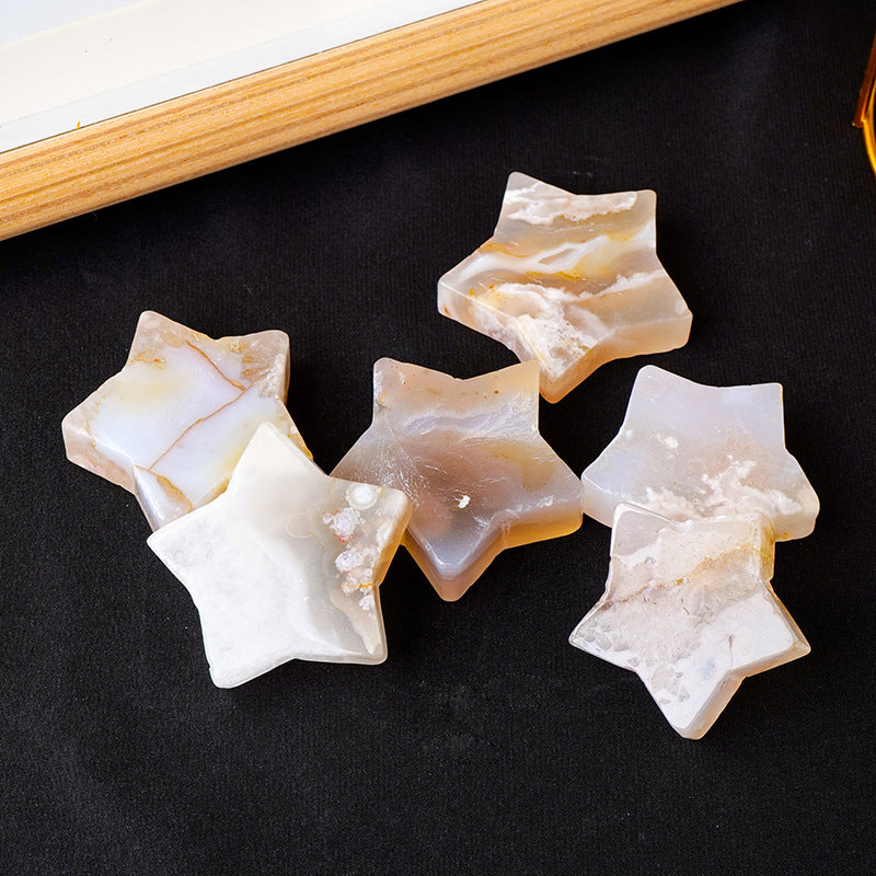 Flower Agate Star Carving – Natural Crystal 4–5cm product photo 2