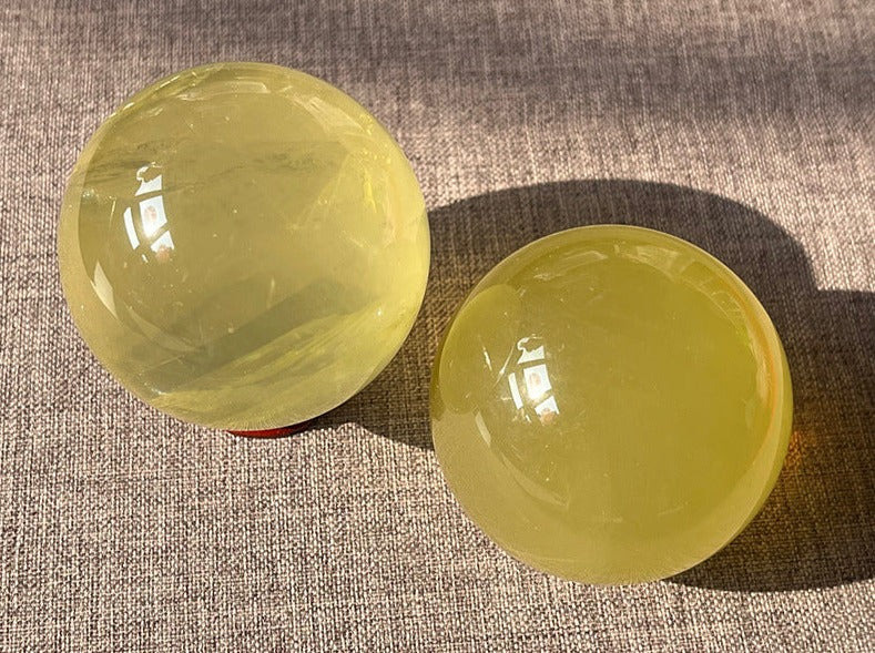 Natural Citrine Sphere – side view