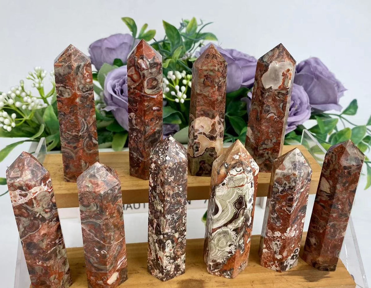 Money Agate Tower | Patterned Stone Point 8–10cm