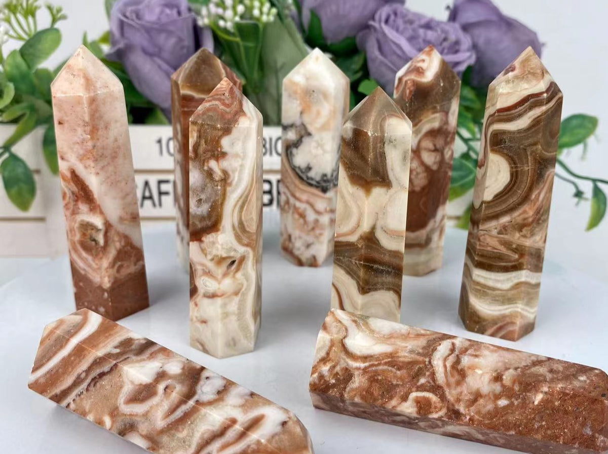 Amber Calcite Tower | Natural Golden Crystal Point 6–10cm