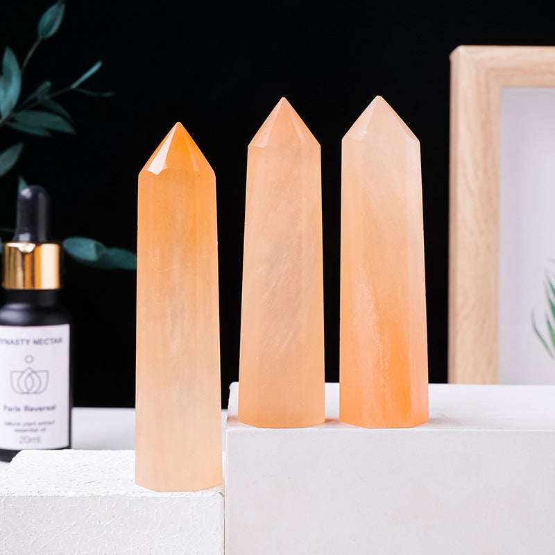 Orange Selenite Tower – Silky Crystal Point product photo 1