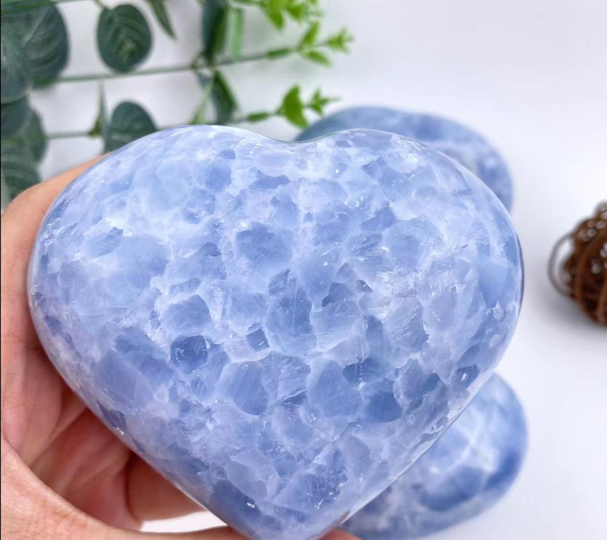 Blue Calcite Heart | Natural Polished Crystal