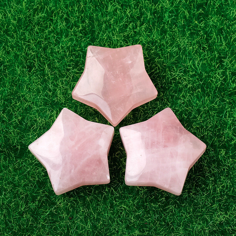 Rose Quartz Star or Heart | Natural Crystal Carving