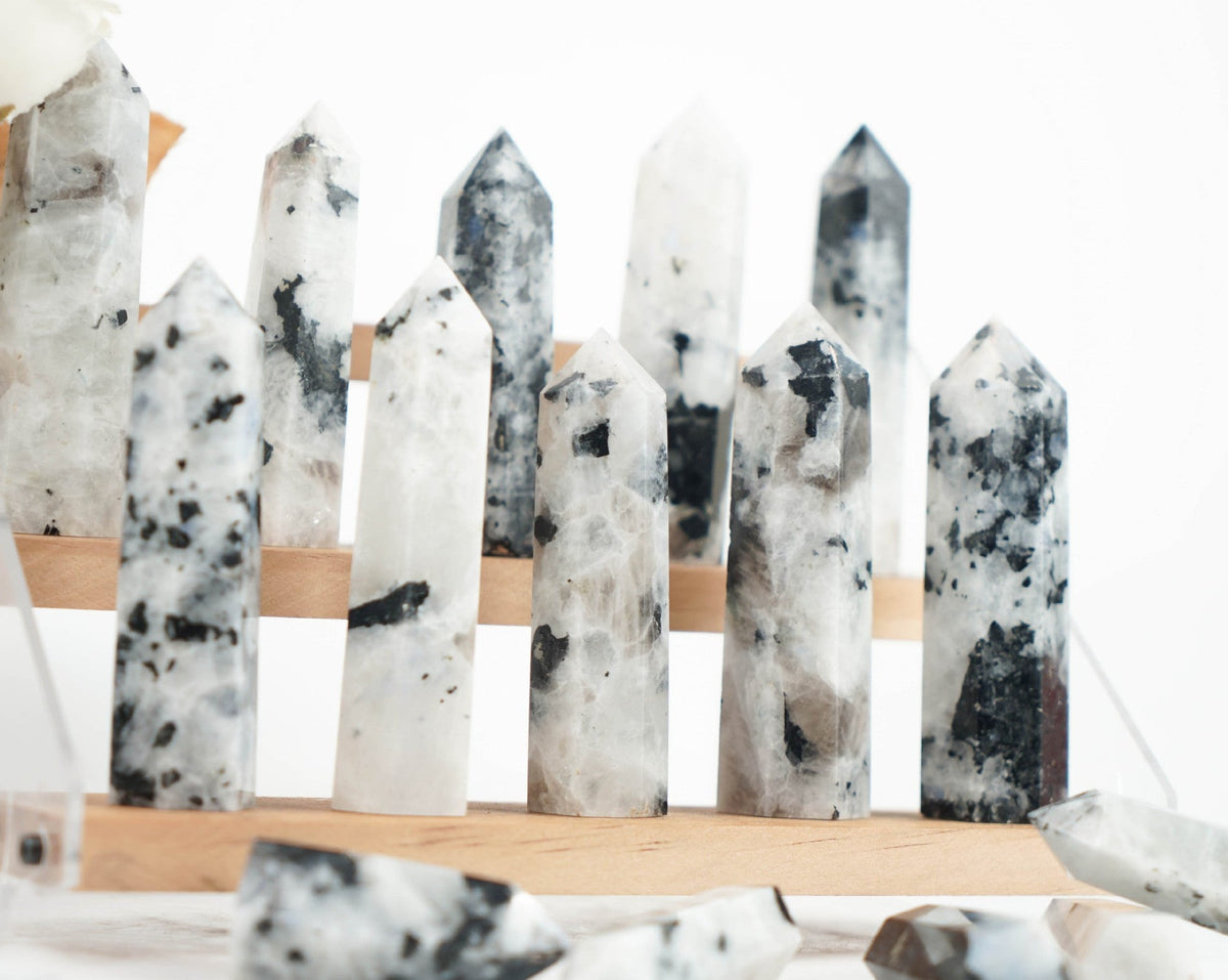 Rainbow Moonstone Tower | Natural Crystal Point 7–10cm