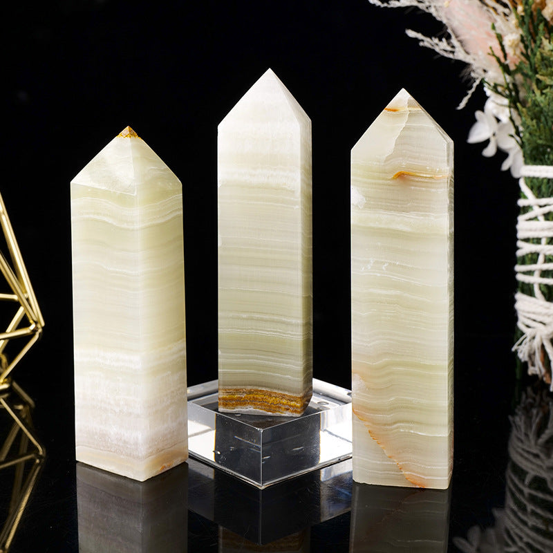 Afghanistan Jade Tower – Green Banded Stone 7–8cm product photo 2