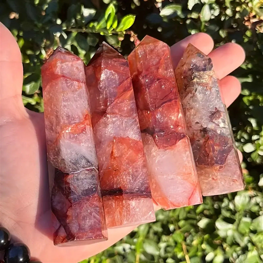 Hematoid Quartz Tower | Fire Quartz Crystal Point