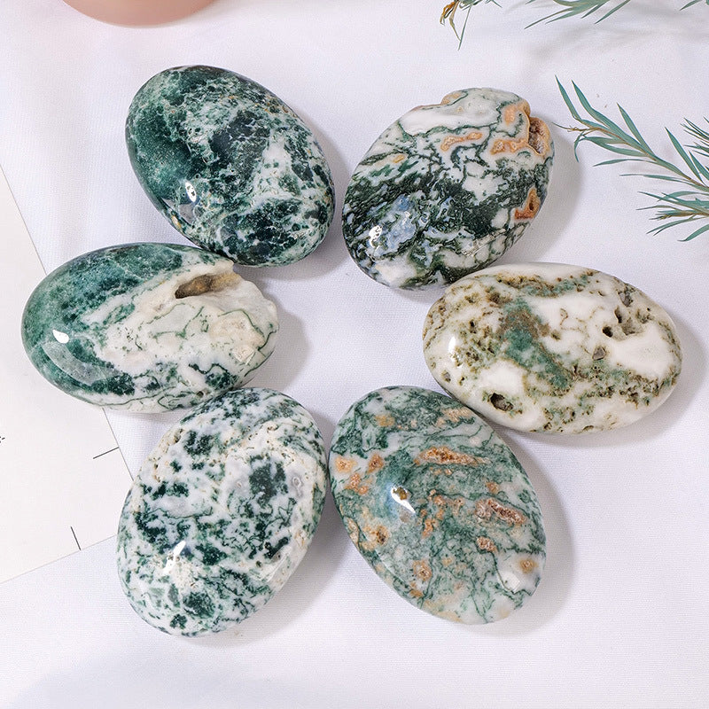 Moss Agate Palm Stone | Natural Green Crystal 6cm