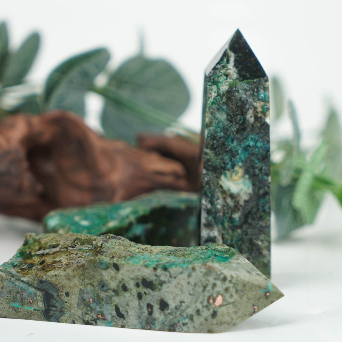 Dioptase Tower | Vivid Green Mineral Point 6–8cm