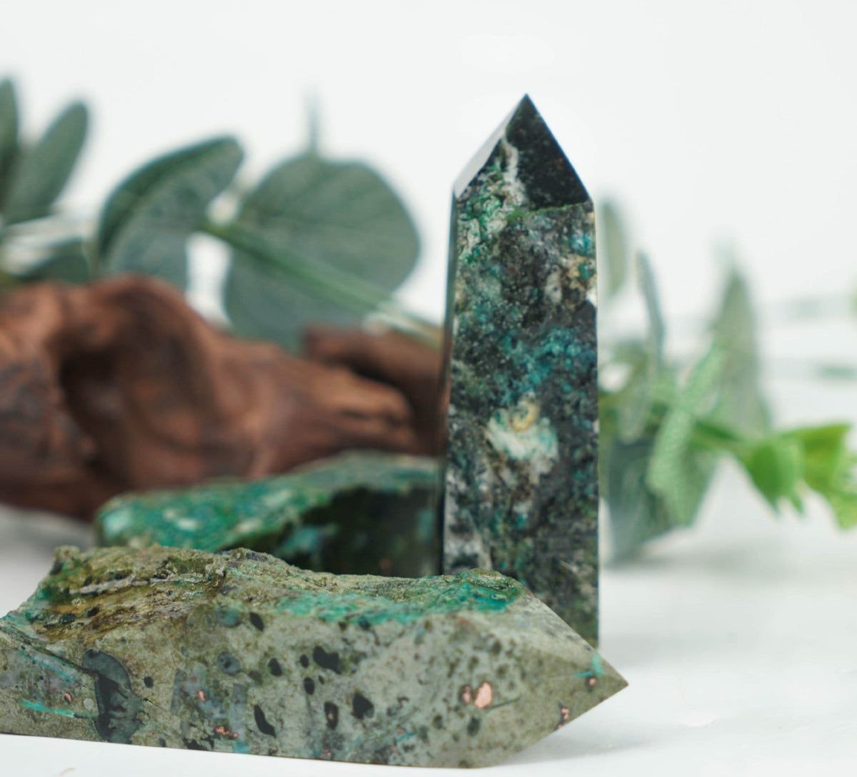 Dioptase Tower | Vivid Green Mineral Point 6–8cm