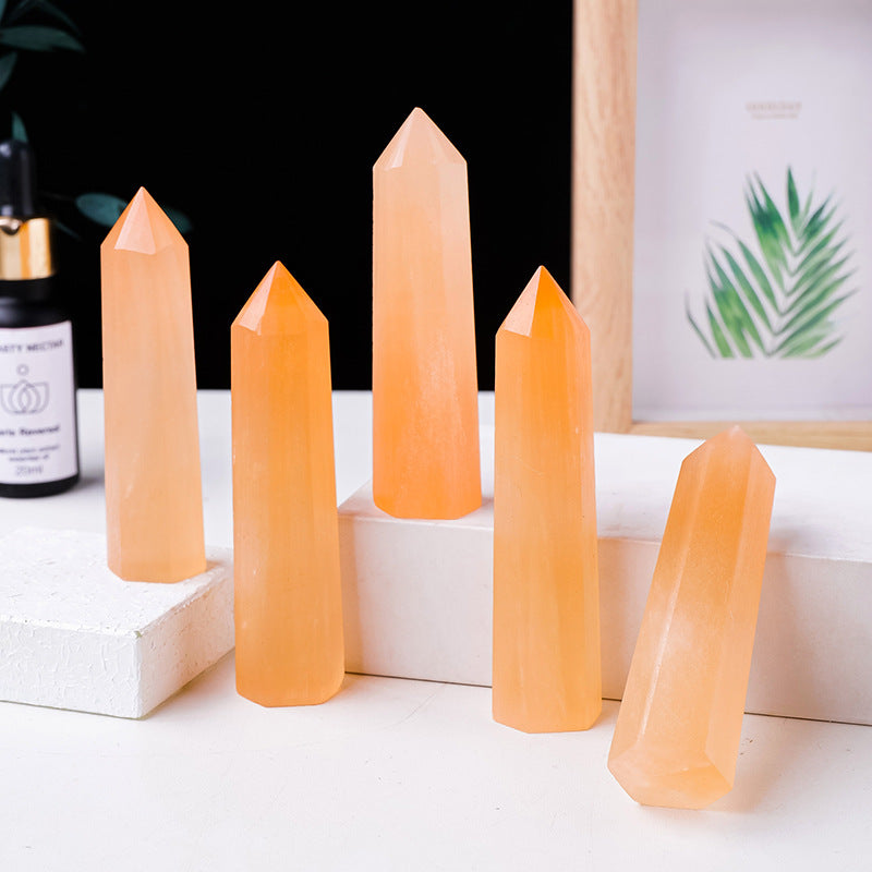 Orange Selenite Tower – Silky Crystal Point product photo 2