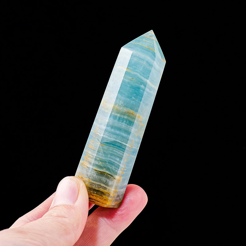 Blue Onyx Tower | Blue & Cream Banded Point 6–7cm
