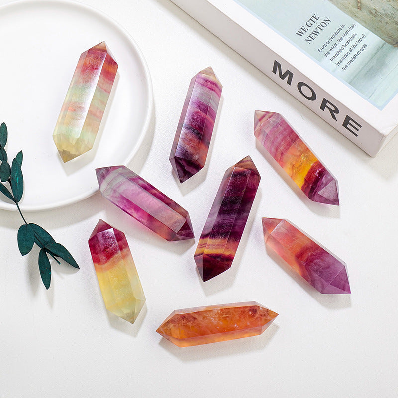 Watermelon Fluorite Double-Terminated Point | Natural Crystal 5cm