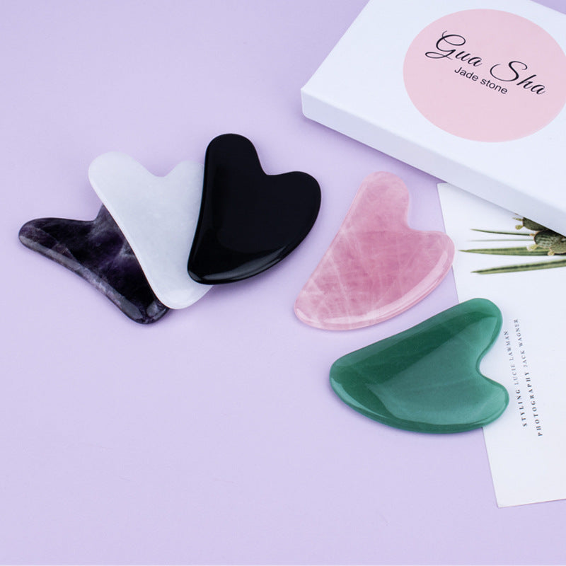Polished Clear Quartz gua sha skincare tool