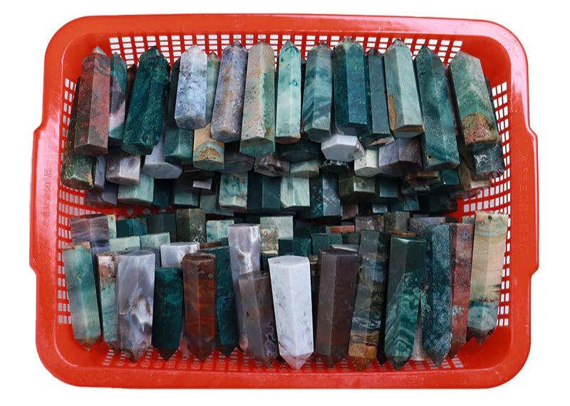 Ocean Agate Tower | Natural Patterned Stone Obelisk