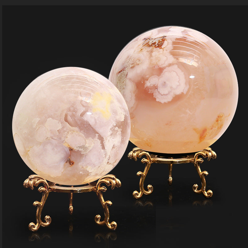 Flower Agate Sphere | Natural Cherry Blossom Crystal Ball