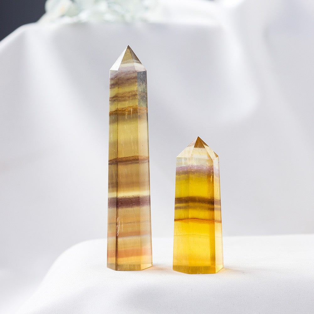 Yellow Fluorite Tower | Natural Crystal Point 6–7cm