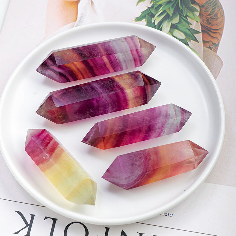 Watermelon Fluorite Double-Terminated Point | Natural Crystal 5cm