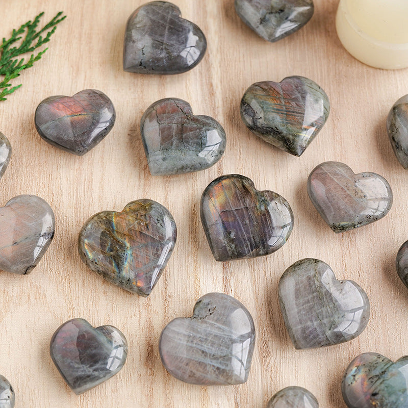 Purple Labradorite Crystal Heart – Natural Flash Stone product photo 1