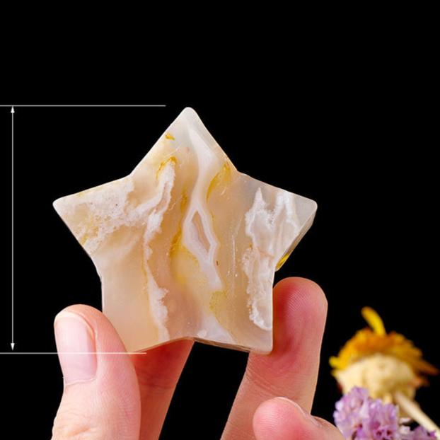 Flower Agate Star Carving – Natural Crystal 4–5cm product photo 4