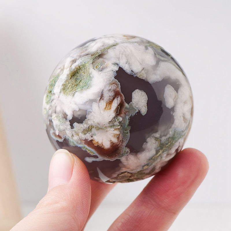 Black Flower Agate Sphere | Natural Crystal Ball 4–5cm