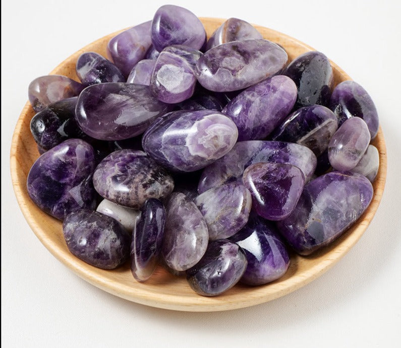 Polished crystal tumble pack alternate view with natural gemstone pieces