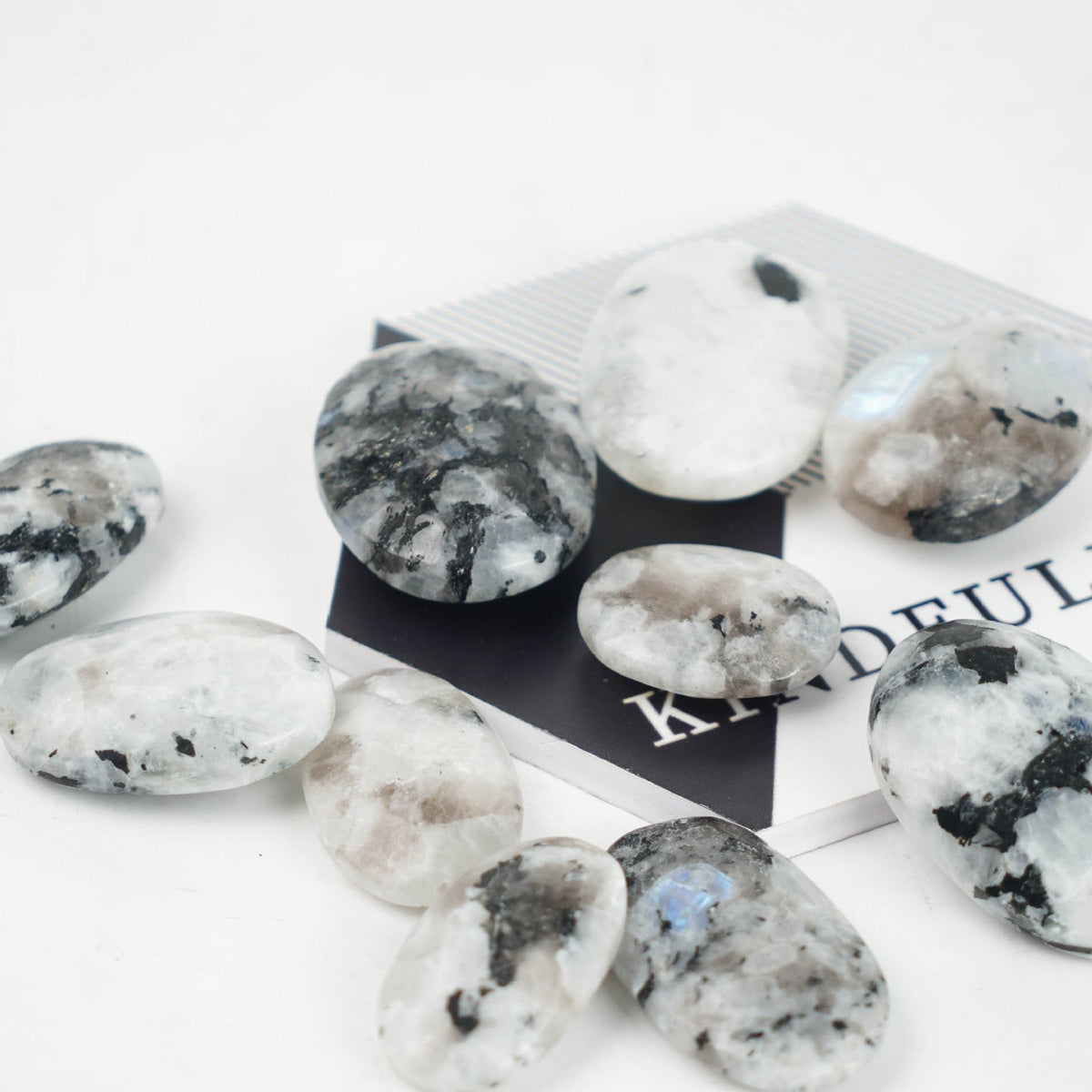 Rainbow Moonstone Palm Stone | Natural Flash Crystal 5–7cm