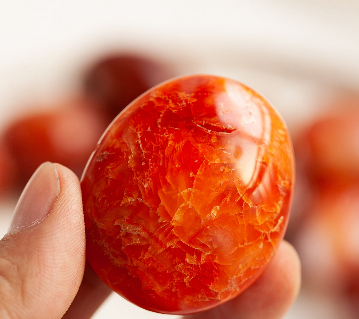 Carnelian Palm Stone | Natural Polished Crystal 3–5cm