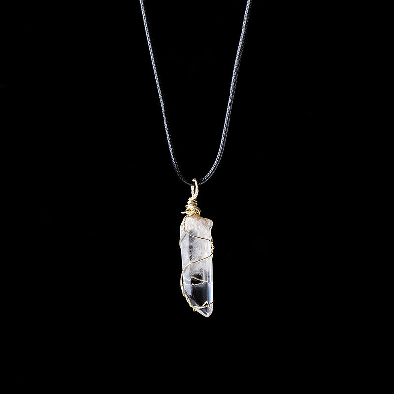 Clear Quartz Pendant Necklace | Natural Crystal 3–5cm