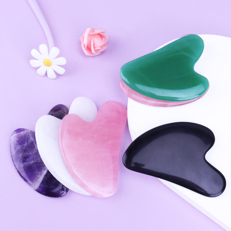 Polished Clear Quartz facial massage stone