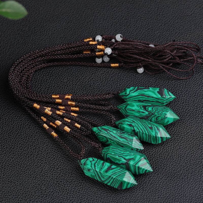 Malachite Necklace | Natural 4–5cm Crystal Pendant