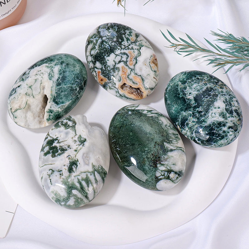 Moss Agate Palm Stone | Natural Green Crystal 6cm