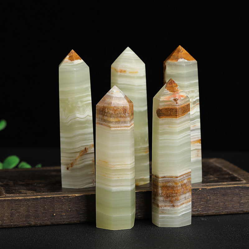 Afghanistan Jade Tower – Green Banded Stone 7–8cm product photo 1