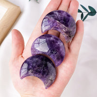 Dream Amethyst Moon | Chevron Crystal Carving 4–5cm