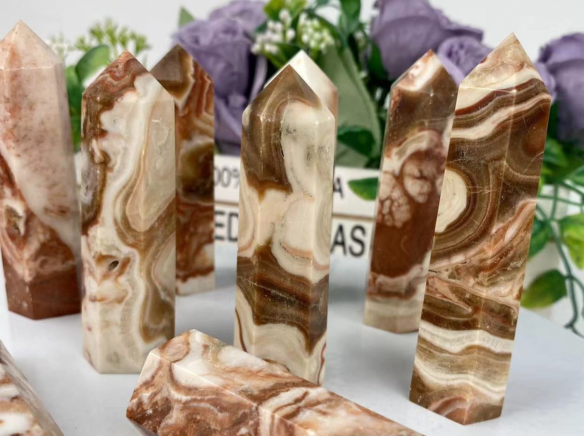 Amber Calcite Tower | Natural Golden Crystal Point 6–10cm