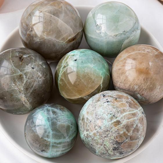 Green Moonstone Sphere – Natural Crystal Ball 3.5–4cm product photo 3
