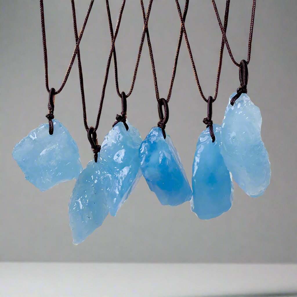 Raw Aquamarine Crystal Necklace – Natural Stone Pendant product photo 3