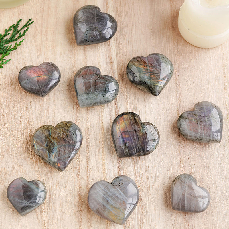 Purple Labradorite Crystal Heart – Natural Flash Stone product photo 2