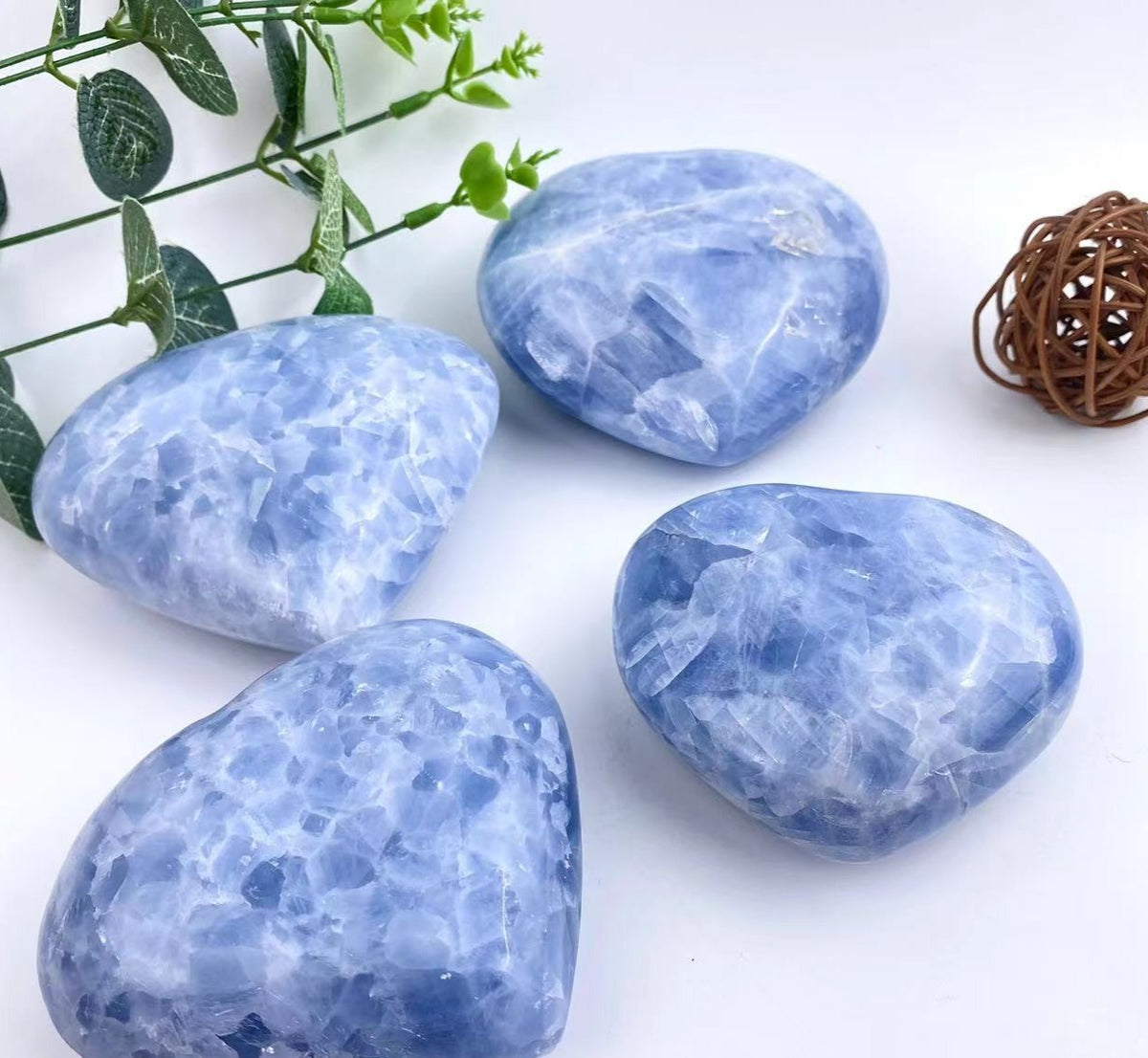 Blue Calcite Heart | Natural Polished Crystal