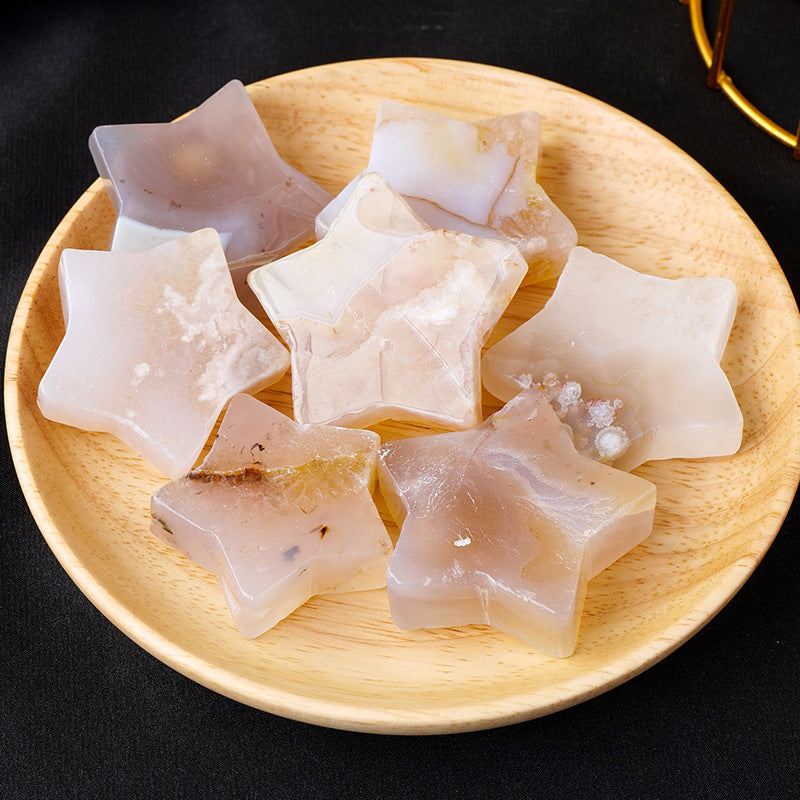 Flower Agate Star Carving – Natural Crystal 4–5cm product photo 3