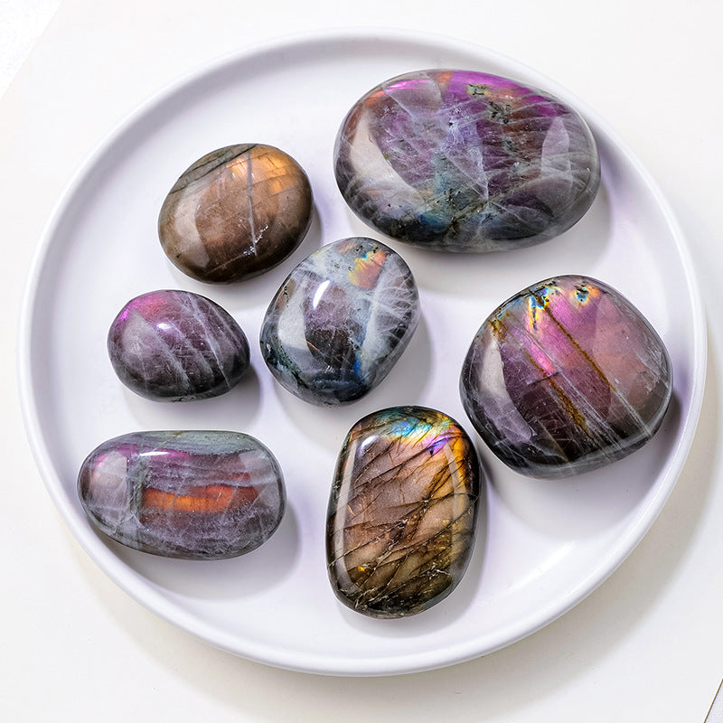 Purple Labradorite Palm Stone – Natural Flash Crystal product photo 1