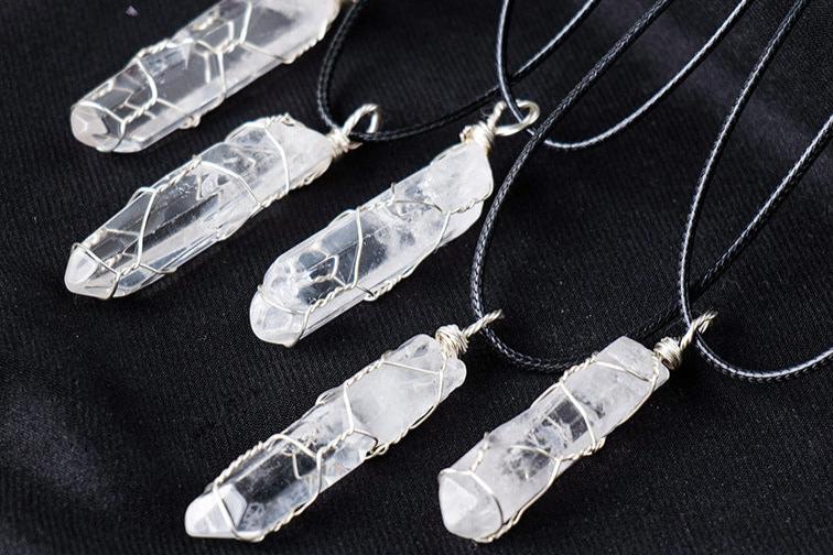 Clear Quartz Pendant Necklace | Natural Crystal 3–5cm
