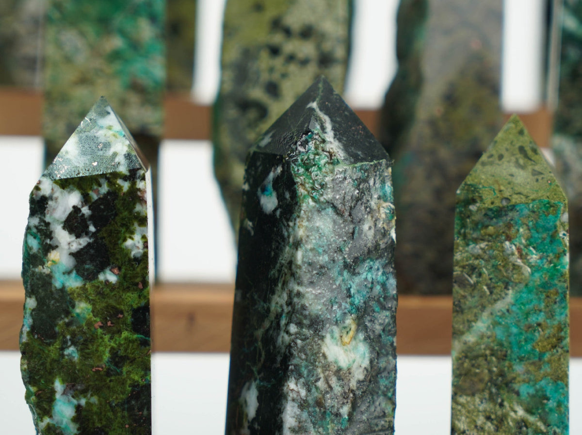 Dioptase Tower | Vivid Green Mineral Point 6–8cm