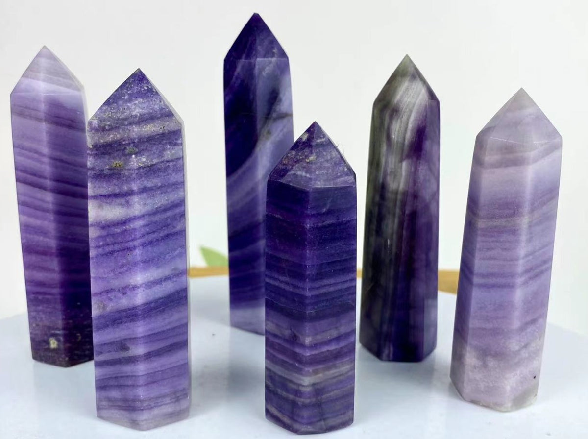Silky Fluorite Tower – Natural Crystal Point 9–14cm product photo 1