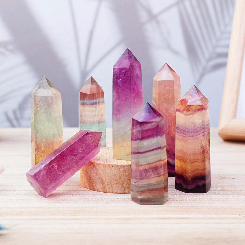 Watermelon Fluorite Tower – Natural Crystal Point 5–6cm product photo 2