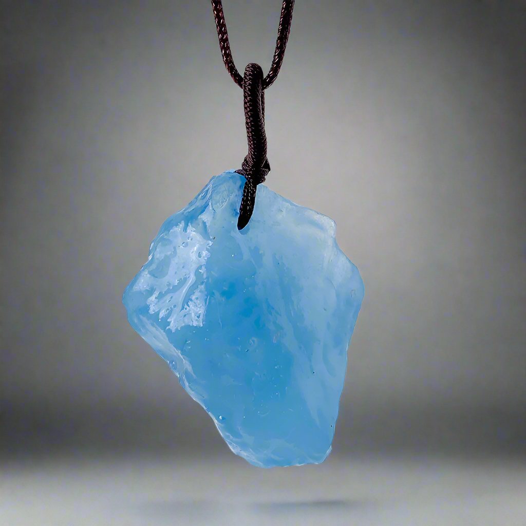 Raw Aquamarine Crystal Necklace – Natural Stone Pendant product photo 4