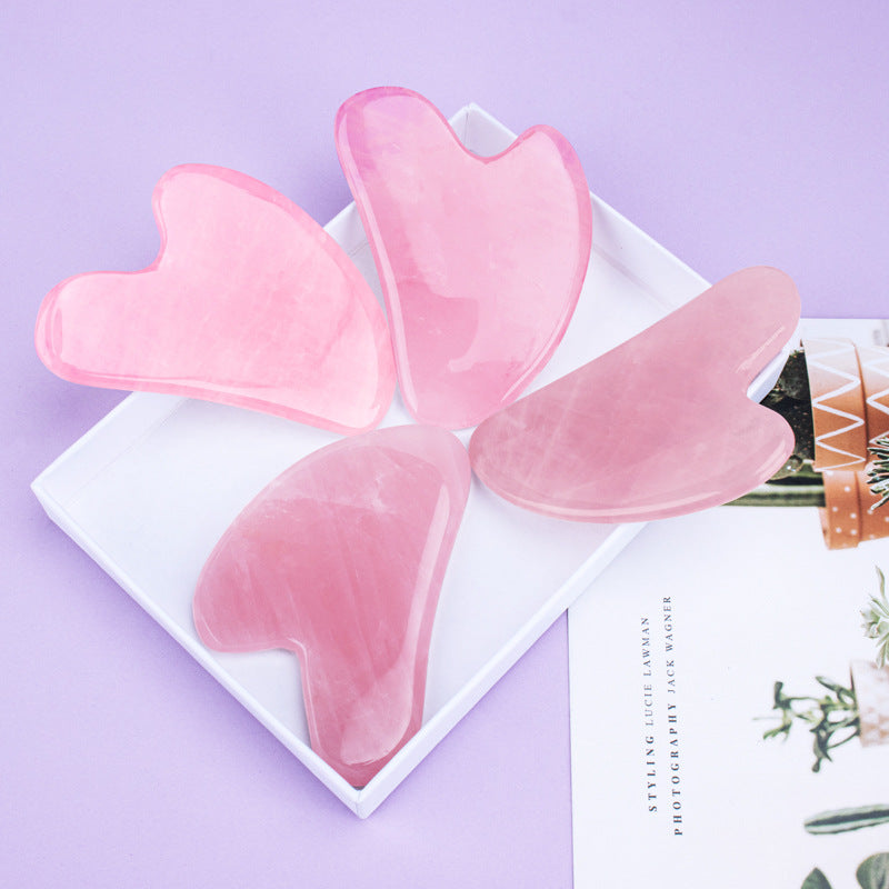 Natural Clear Quartz gua sha with smooth curved edge
