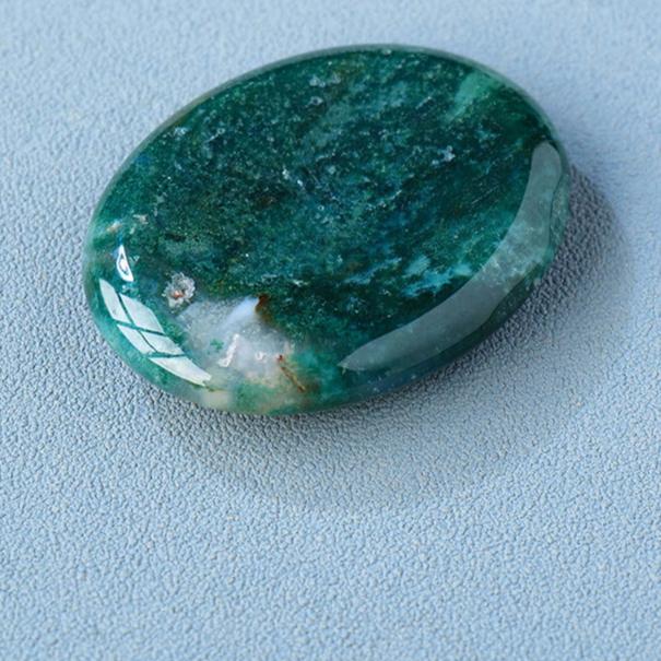Natural gemstone worry stone with smooth thumb indentation alternate option