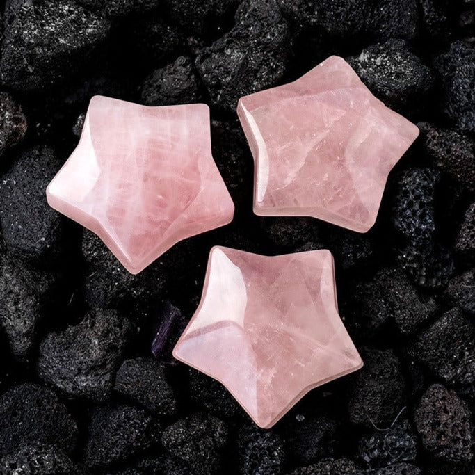 Rose Quartz Star or Heart | Natural Crystal Carving